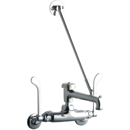 Elkay Elkay 1Ho Wall Faucet 7" Bucket Hook Spout 6" Wsbld Hndl 2" Inlet Ch LK945BP07T6T